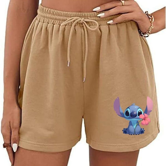Stitch print shorts