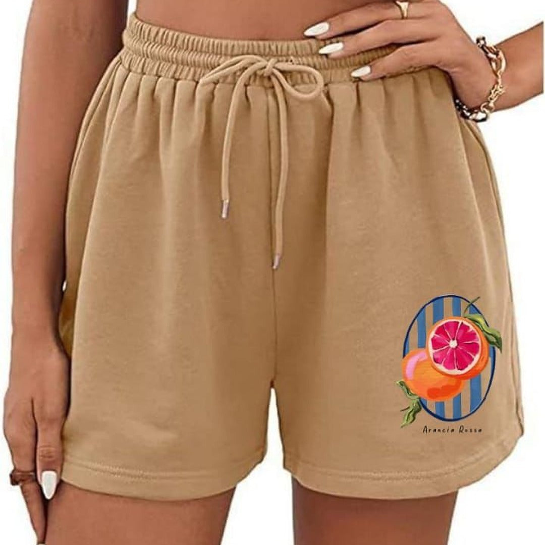 Orange print shorts