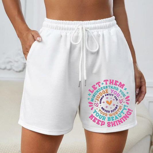 Letter print shorts