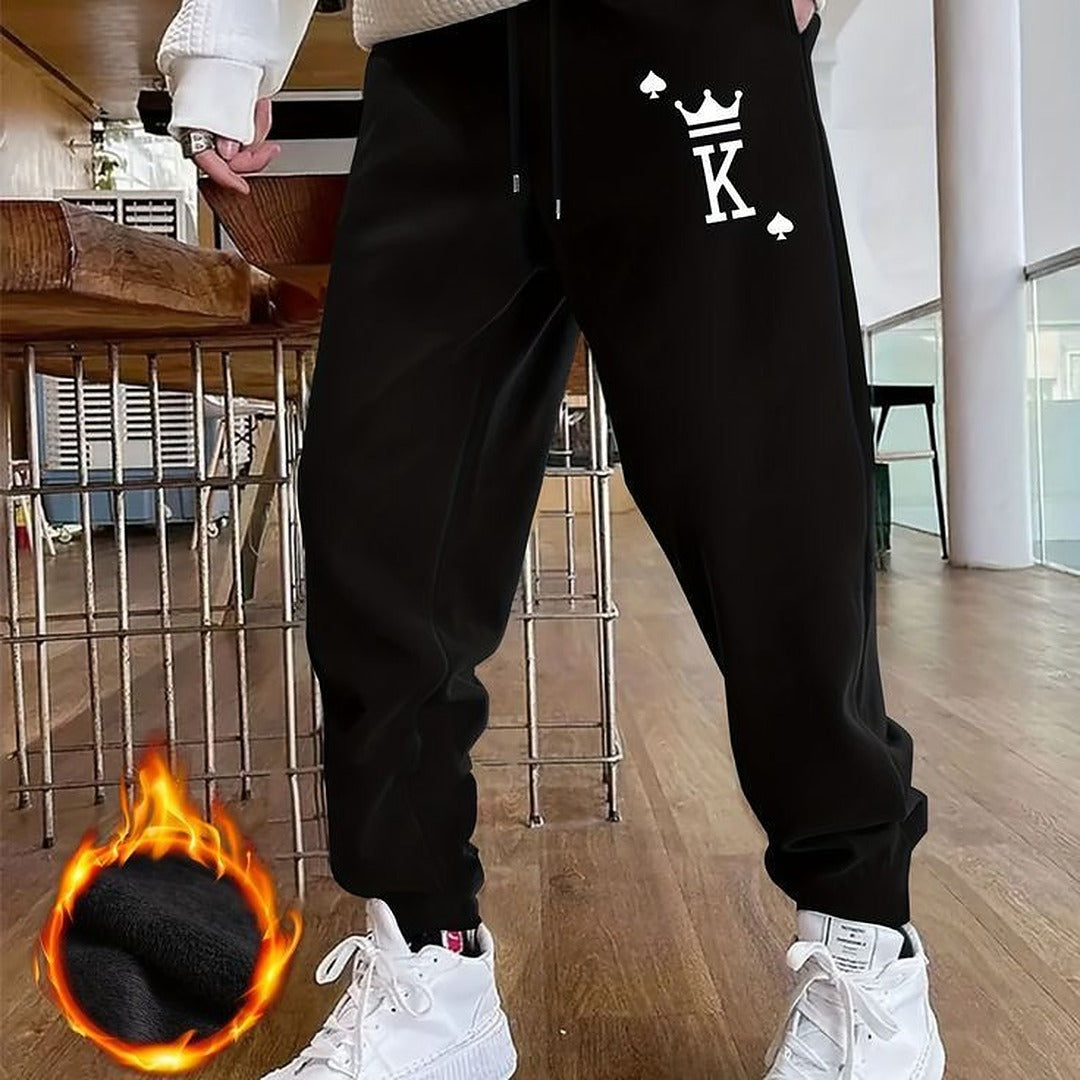 King of cards print sweatpants